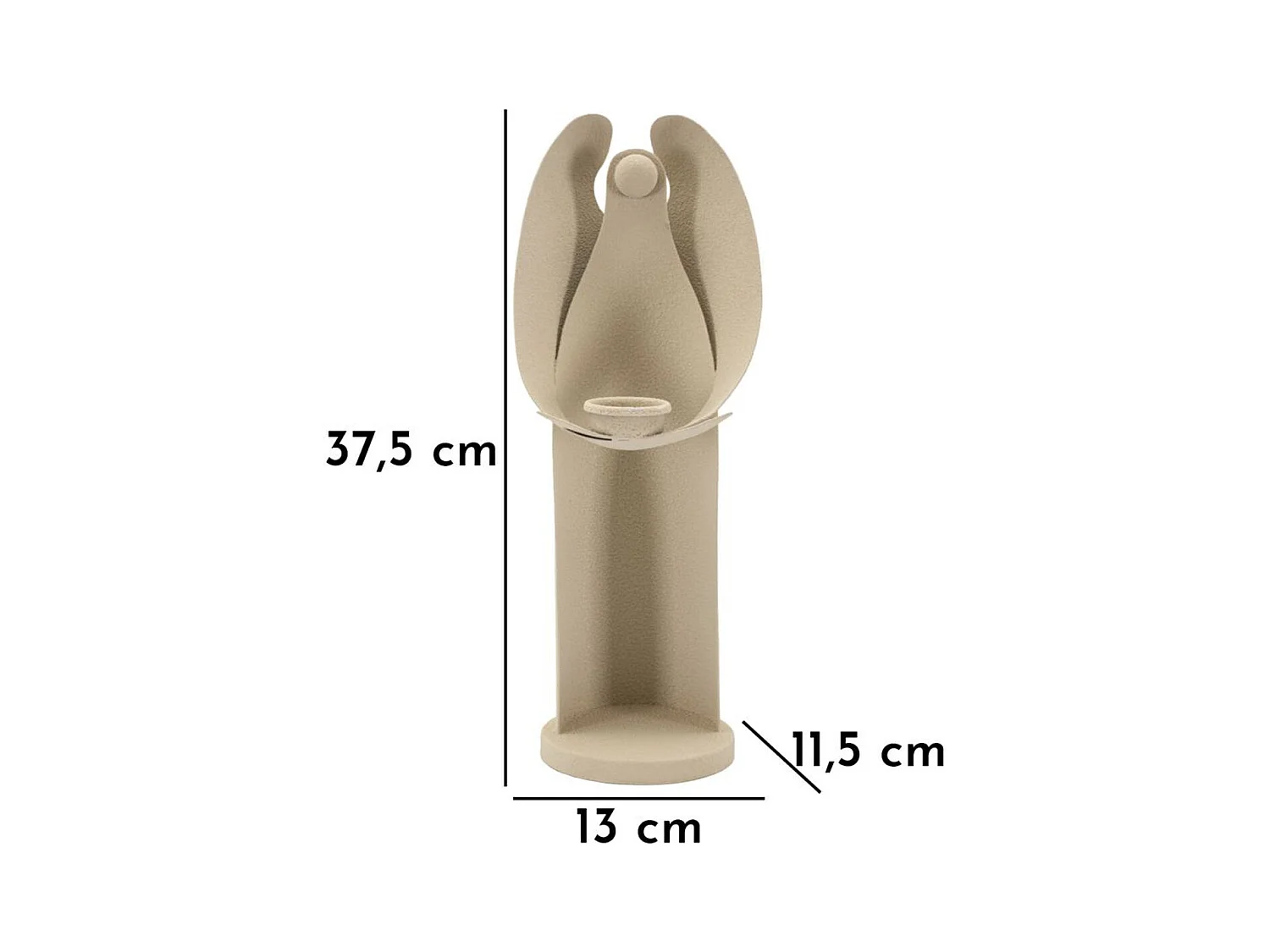 Bougeoir MF743, Beige, 13x11,5x37,5 cm, Seven Design