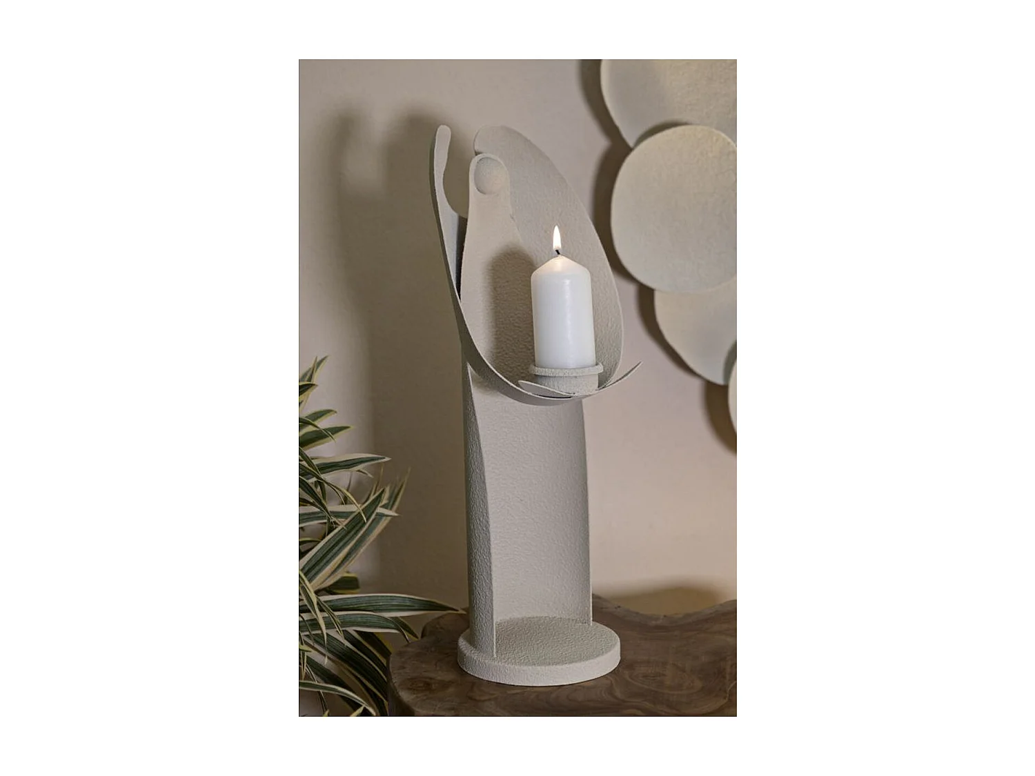 Bougeoir MF743, Beige, 13x11,5x37,5 cm, Seven Design