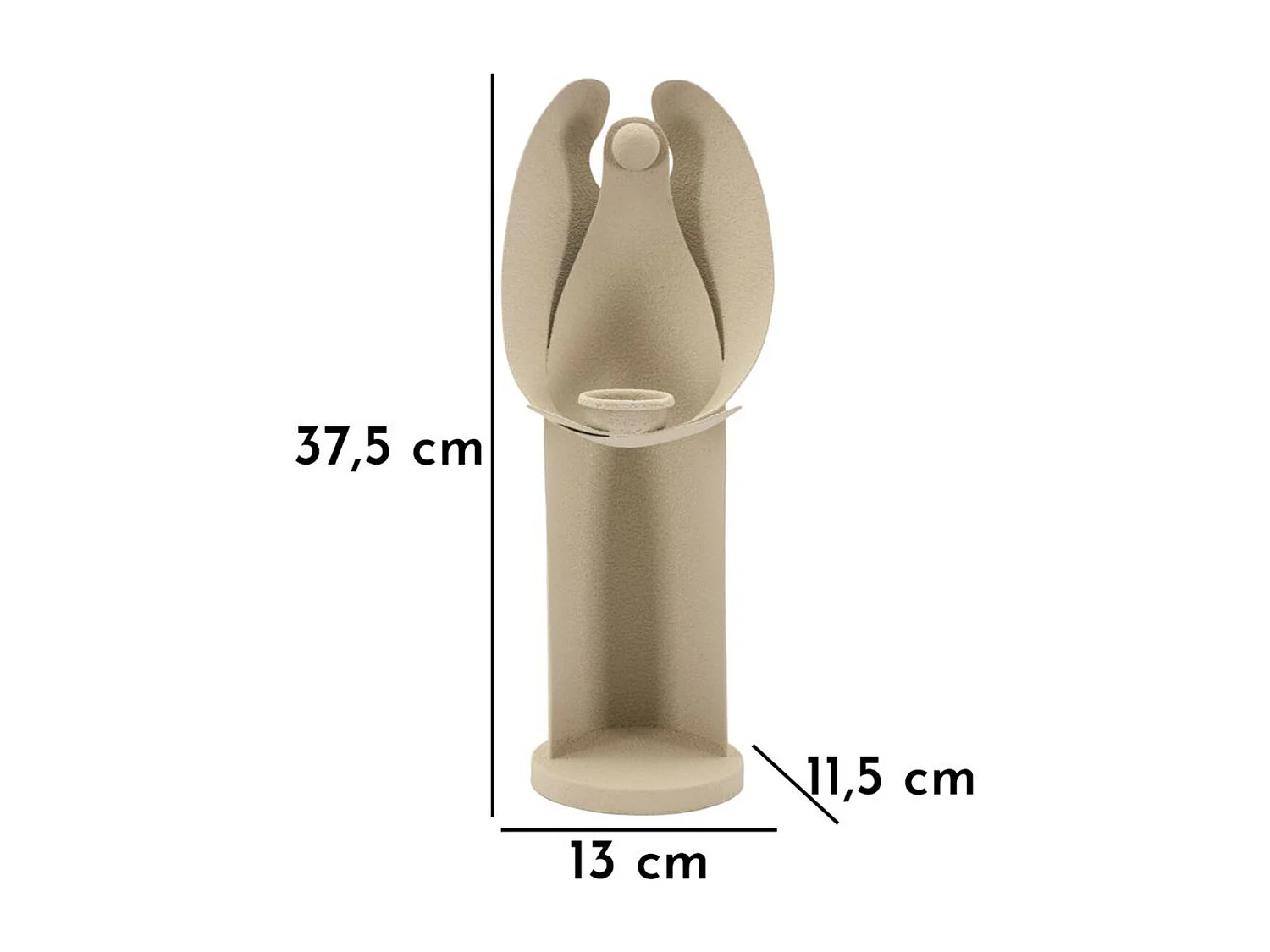 Bougeoir MF743, Beige, 13x11,5x37,5 cm, Seven Design