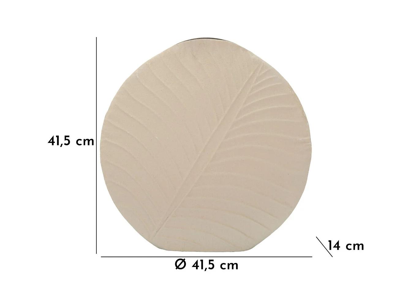 Vaso Decorativo MF833, Bege, 41,5x14x41,5 cm, Seven Design