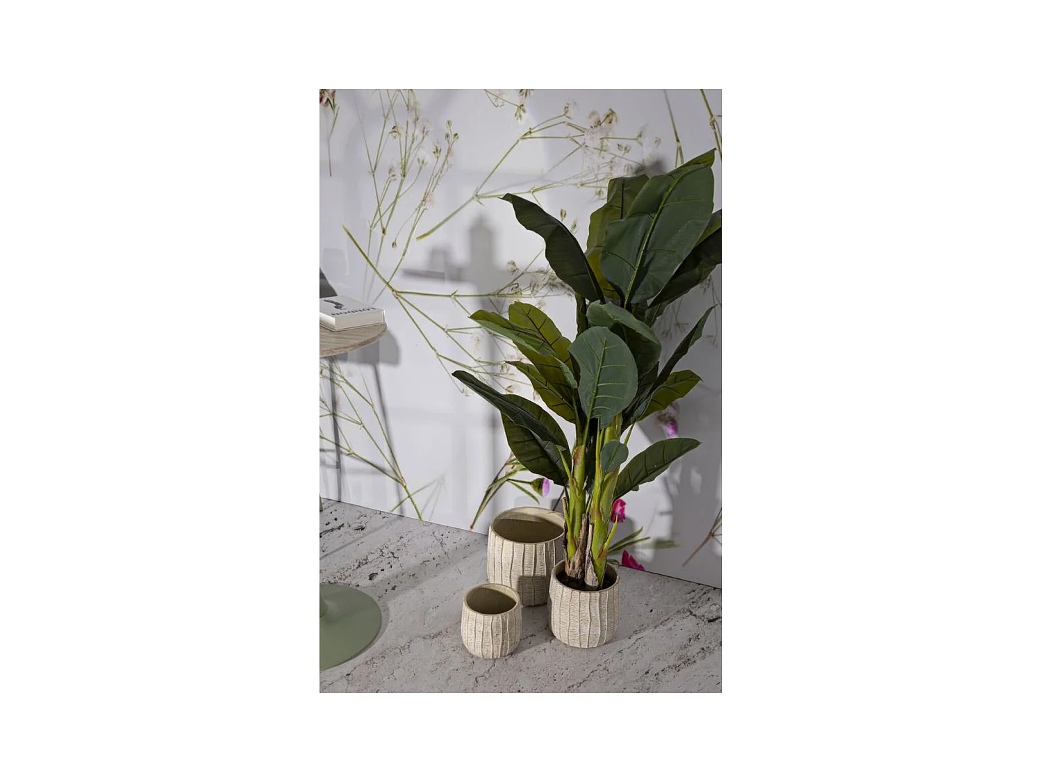 Zestaw 3 Wazony dekoracyjne MF773, Beżowy, 30,5x30,5x27 cm, Epikasa