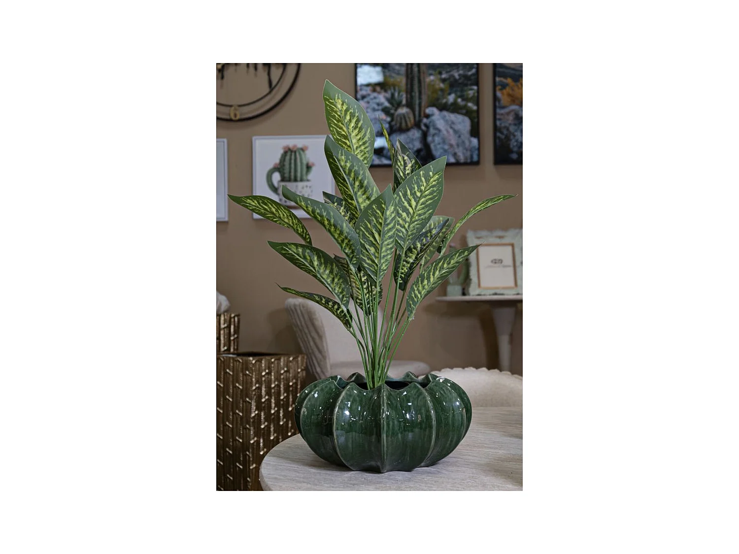 Vase Décoratif MF834, Vert, 31x31x16 cm, Seven Design