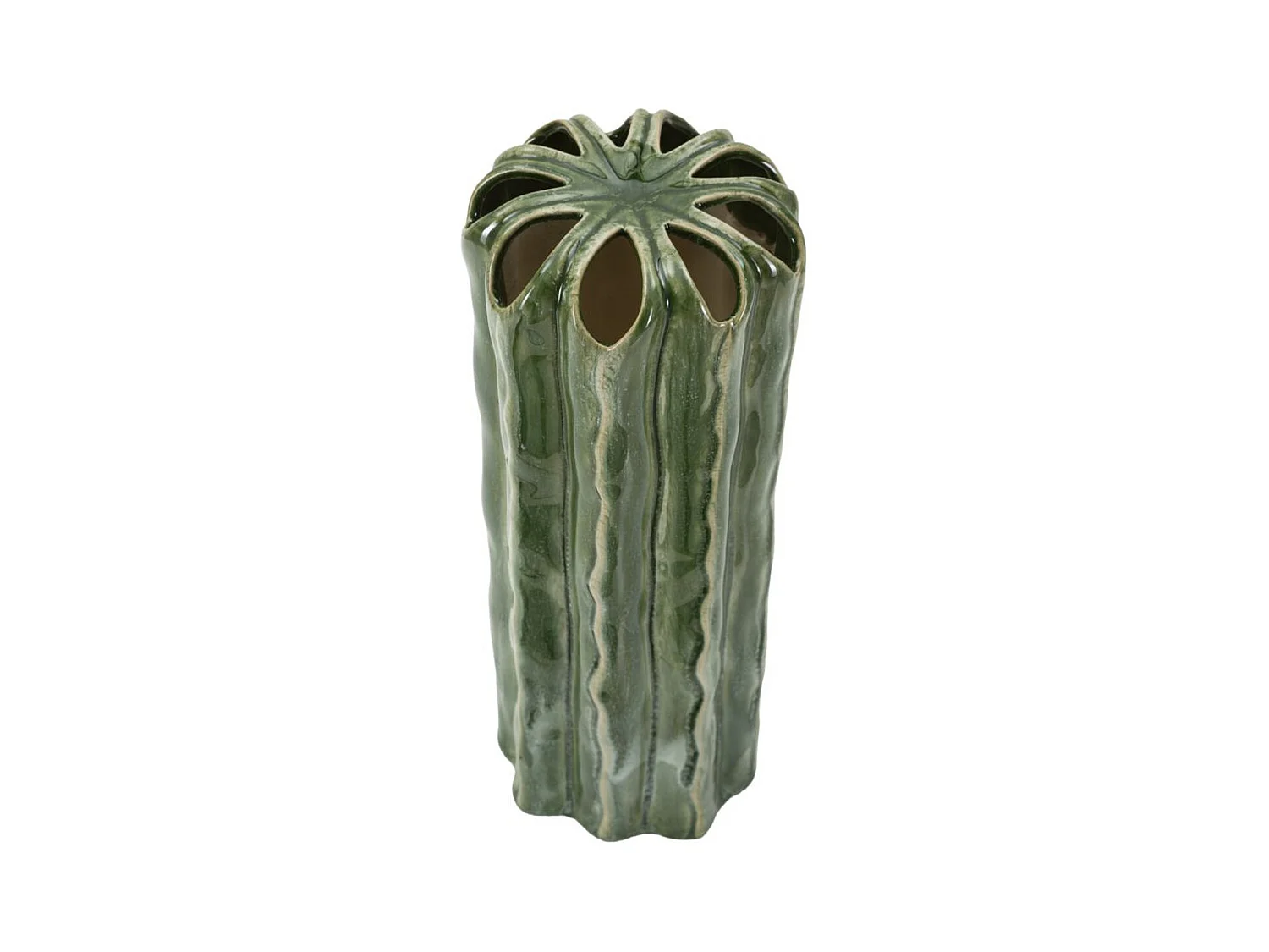 Vase Décoratif MF848, Vert, 12x12x31,5 cm, Seven Design