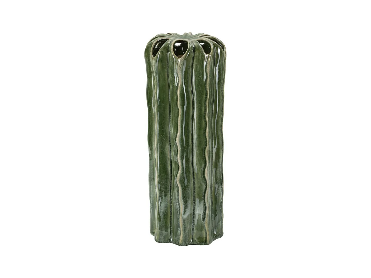 Vase Décoratif MF848, Vert, 12x12x31,5 cm, Epikasa