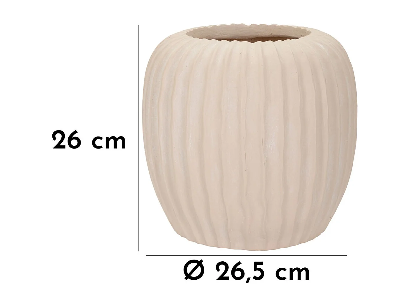 Vase Décoratif MF835, Beige, 26,5x26,5x26 cm, Seven Design