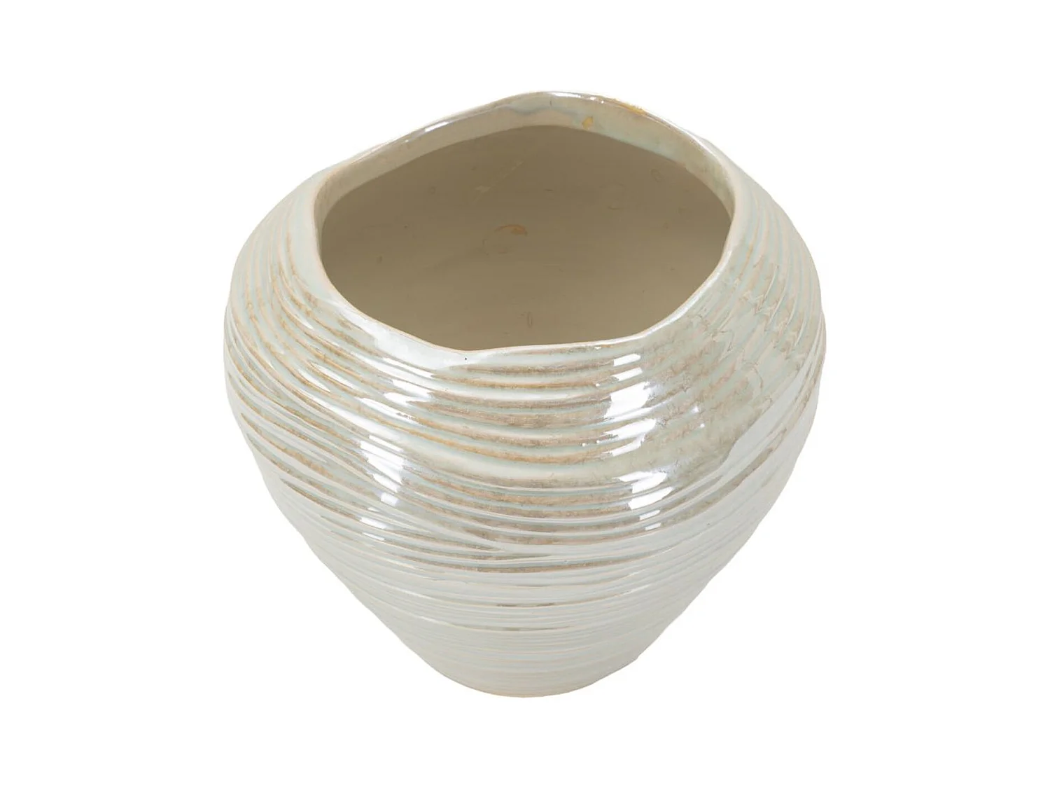 Vase Décoratif MF845, Blanc, 22x22x20 cm, Seven Design