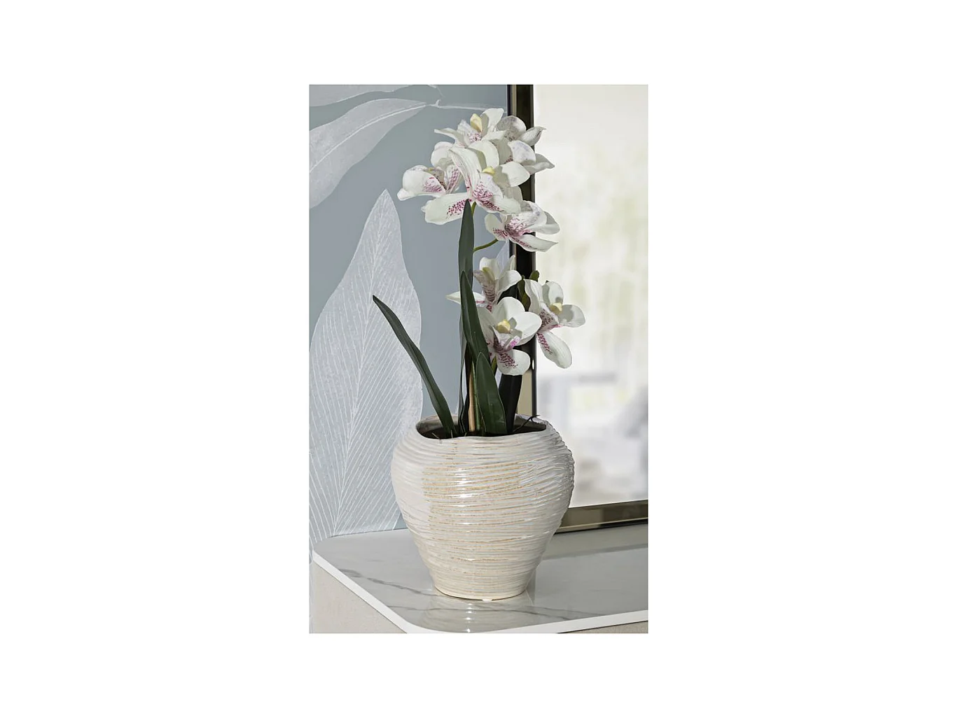 Vase Décoratif MF845, Blanc, 22x22x20 cm, Seven Design