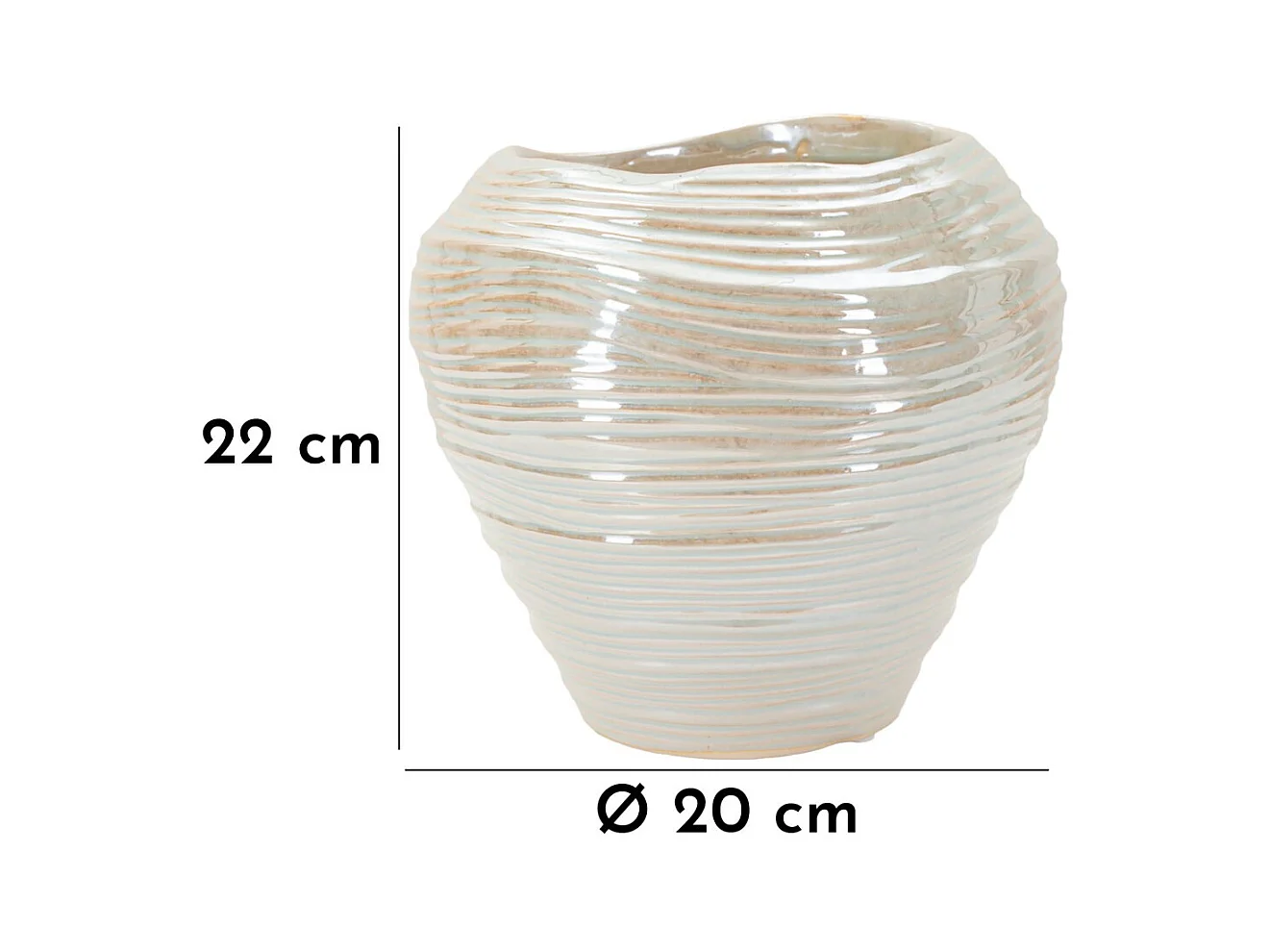 Vase Décoratif MF845, Blanc, 22x22x20 cm, Seven Design