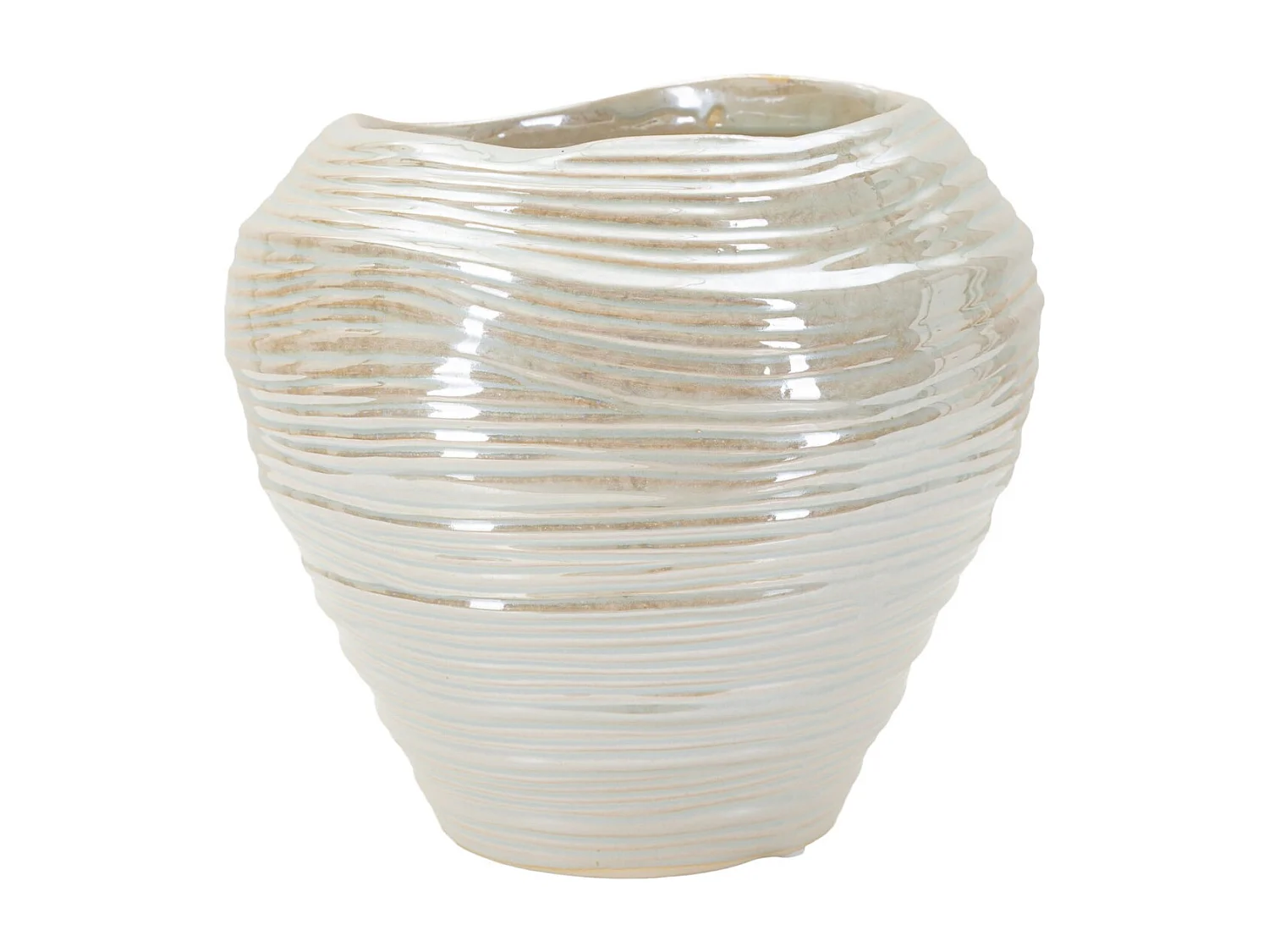 Vase Décoratif MF845, Blanc, 22x22x20 cm, Seven Design