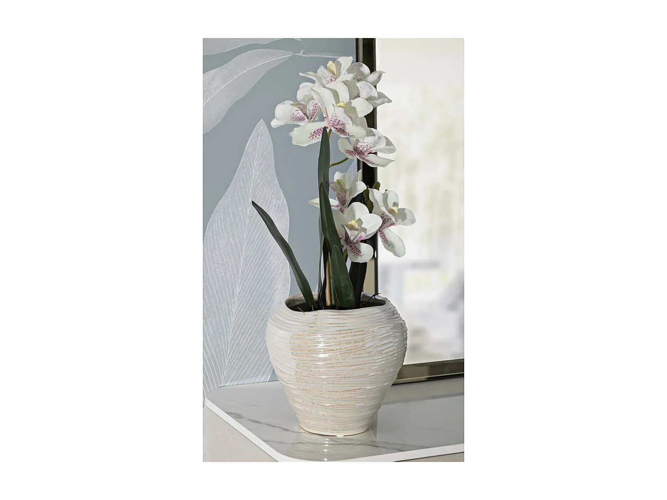 Vase Décoratif MF845, Blanc, 22x22x20 cm, Seven Design