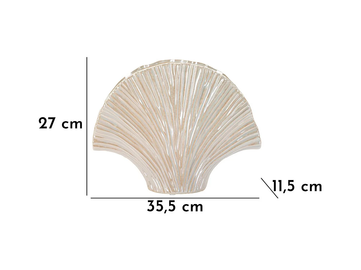 Vase Décoratif MF843, Blanc, 35,5x11,5x27 cm, Seven Design