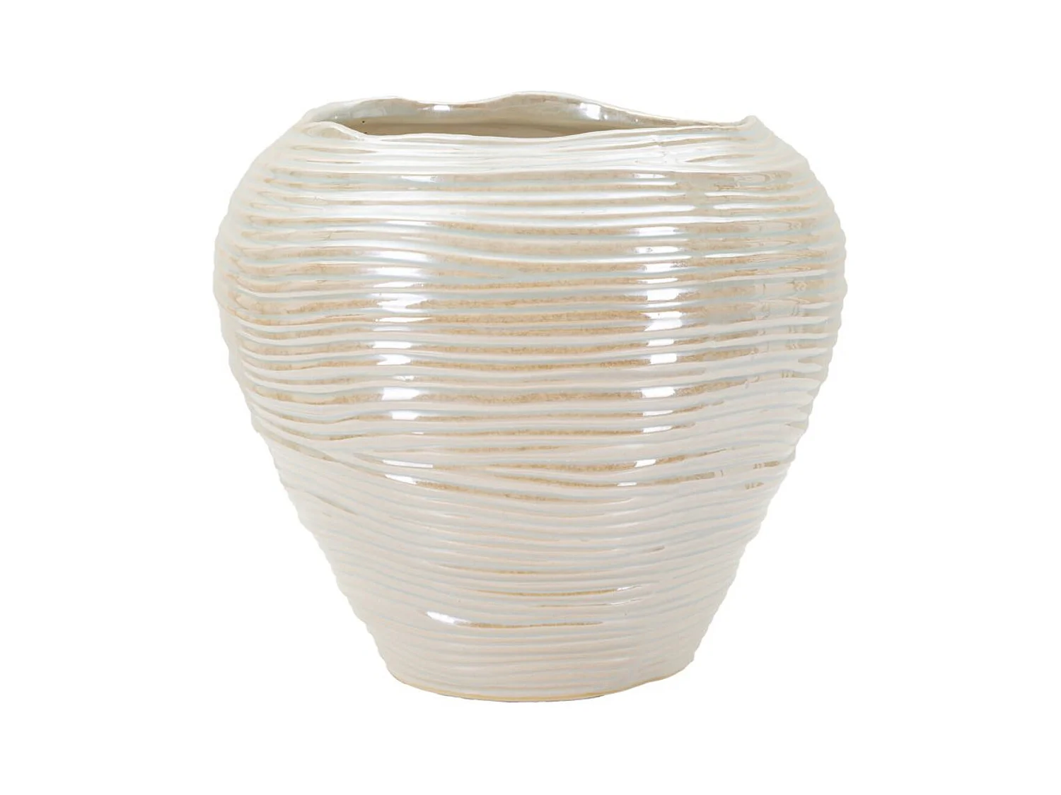 Vase Décoratif MF841, Blanc, 27x27x24 cm, Seven Design