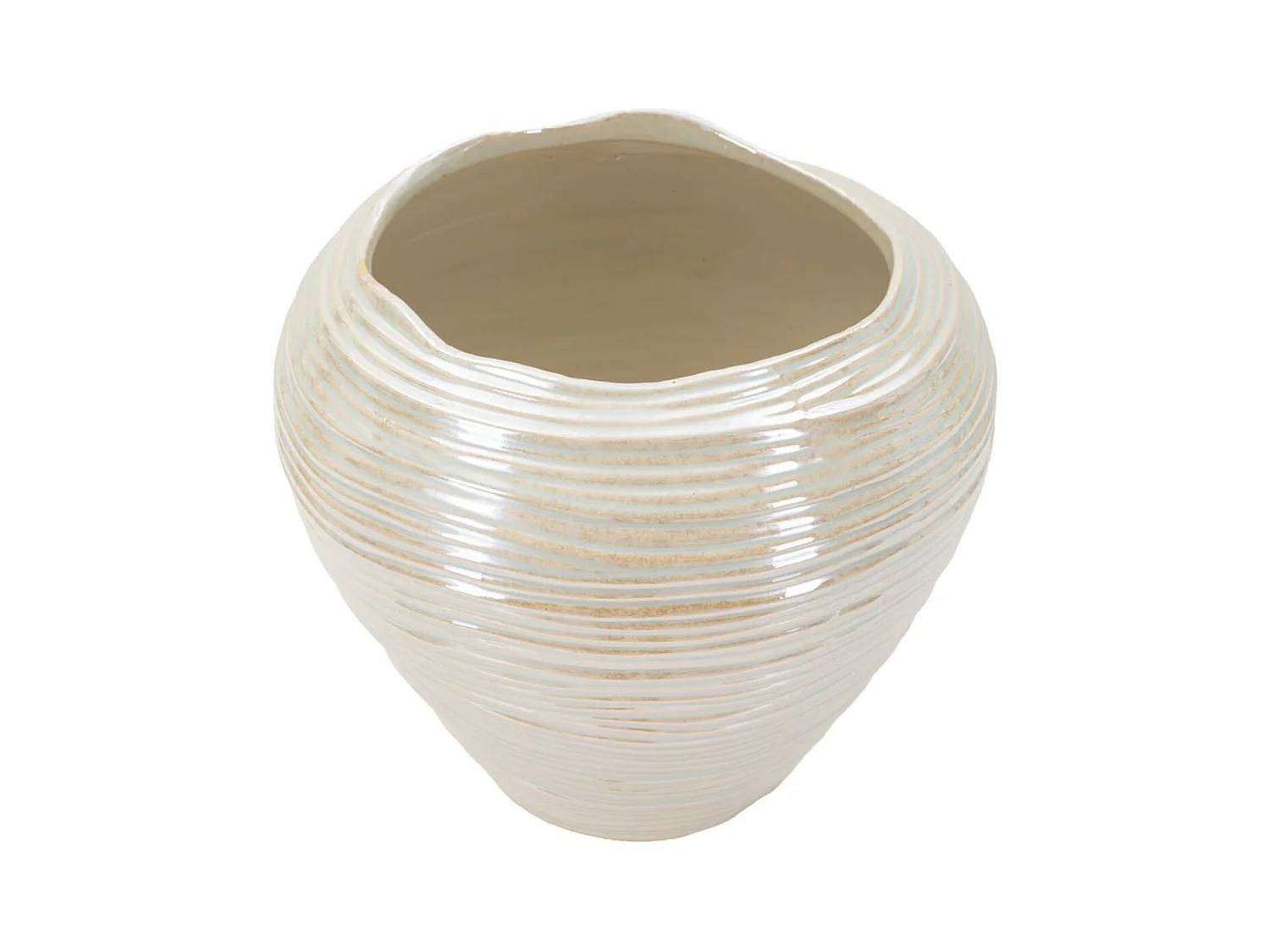 Vase Décoratif MF841, Blanc, 27x27x24 cm, Seven Design