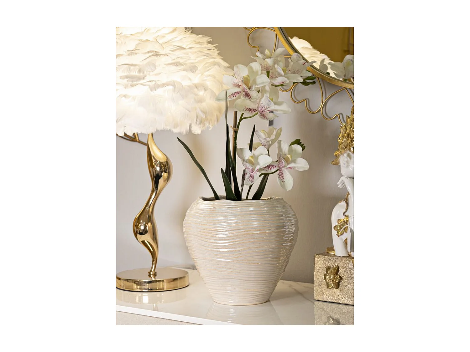 Wazon Dekoracyjny MF841, Biały, 27x27x24 cm, Seven Design