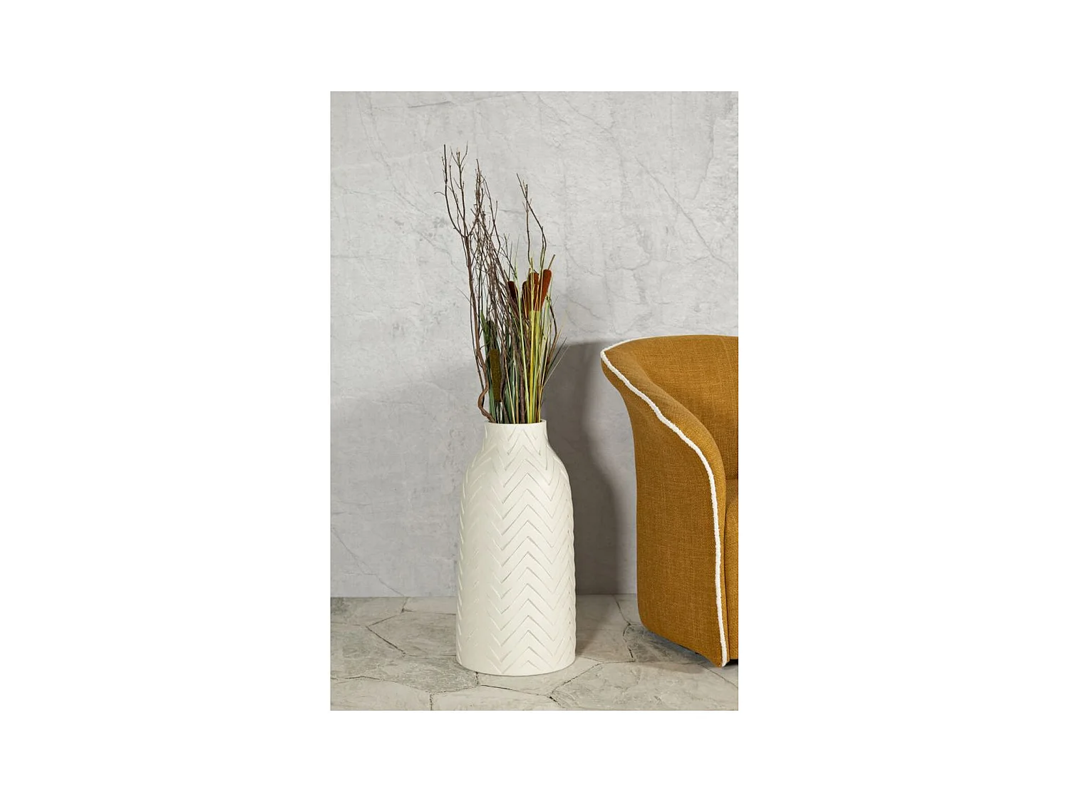 Vase Décoratif MF813, Beige, 29x29x60 cm, Seven Design