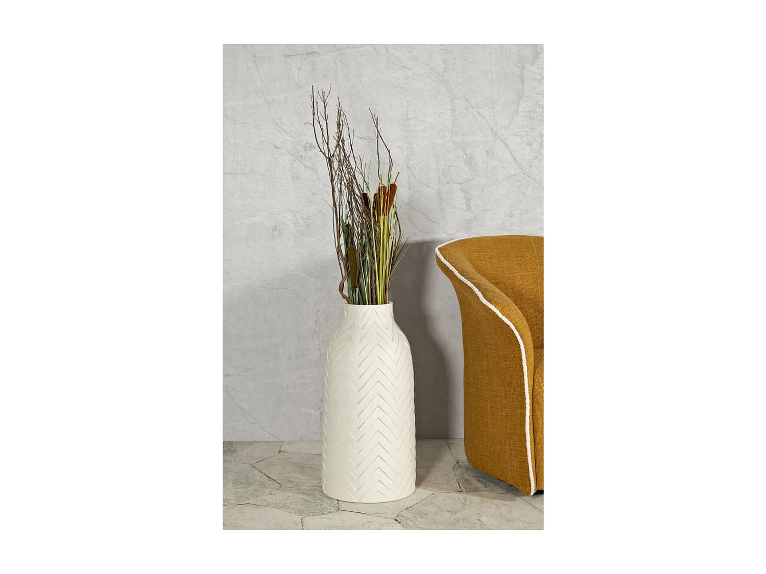 Wazon Dekoracyjny MF813, Beżowy, 29x29x60 cm, Seven Design