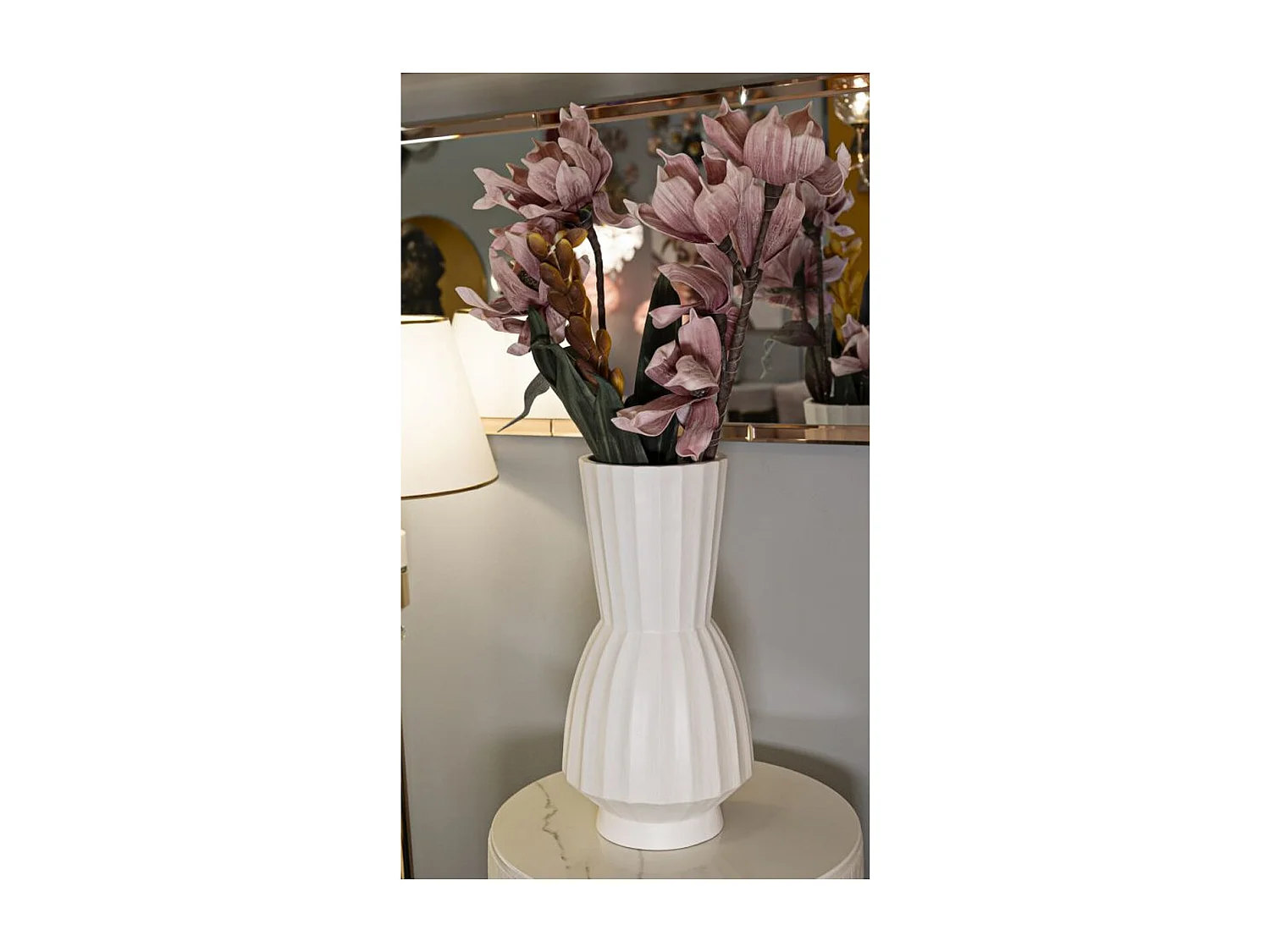 Vase Décoratif MF828, Blanc, 25x25x50 cm, Seven Design