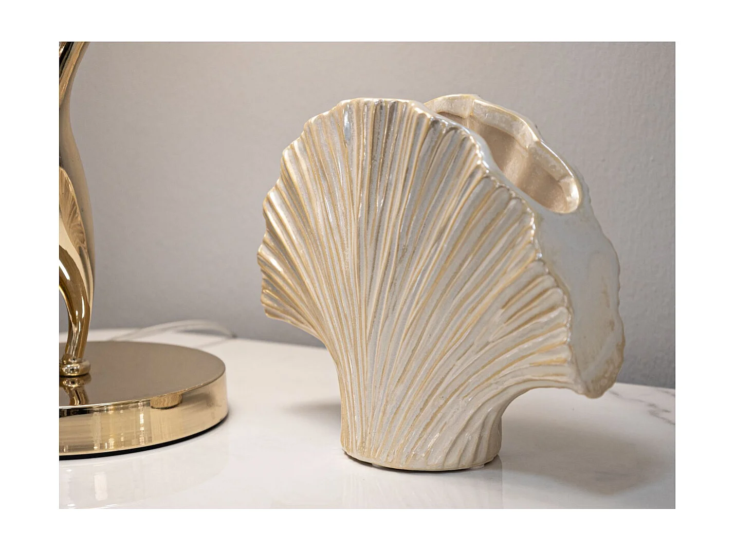 Vase Décoratif MF851, Blanc, 27x8x19 cm, Seven Design