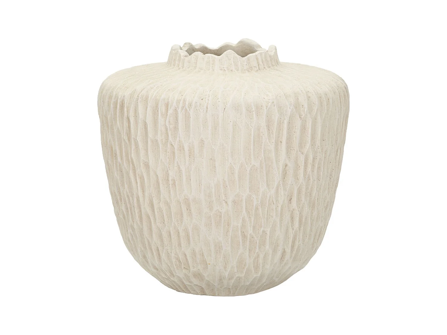 Vase Décoratif MF824, Beige, 35x35x32,5 cm, Epikasa