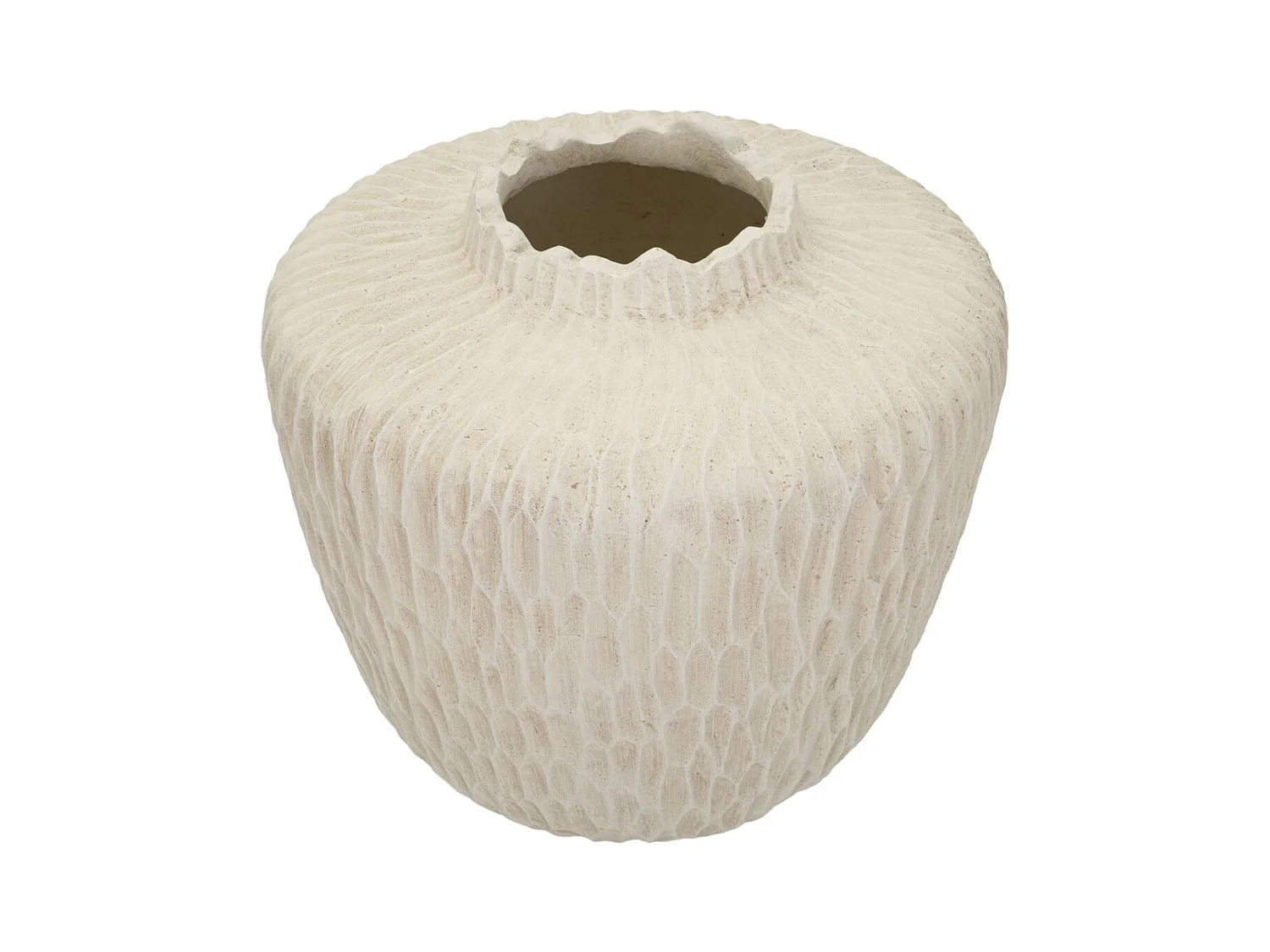 Vase Décoratif MF824, Beige, 35x35x32,5 cm, Epikasa