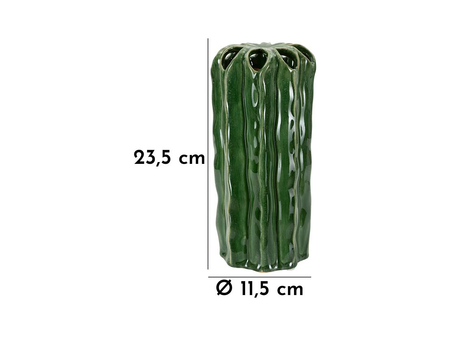 Vase Décoratif MF852, Vert, 11,5x11,5x23,5 cm, Seven Design