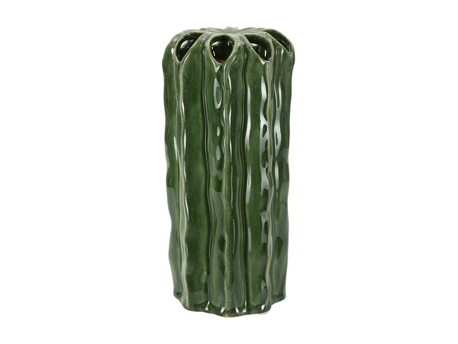 Vase Décoratif Edoardo, Vert, 11,5x11,5x23,5 cm, Seven Design