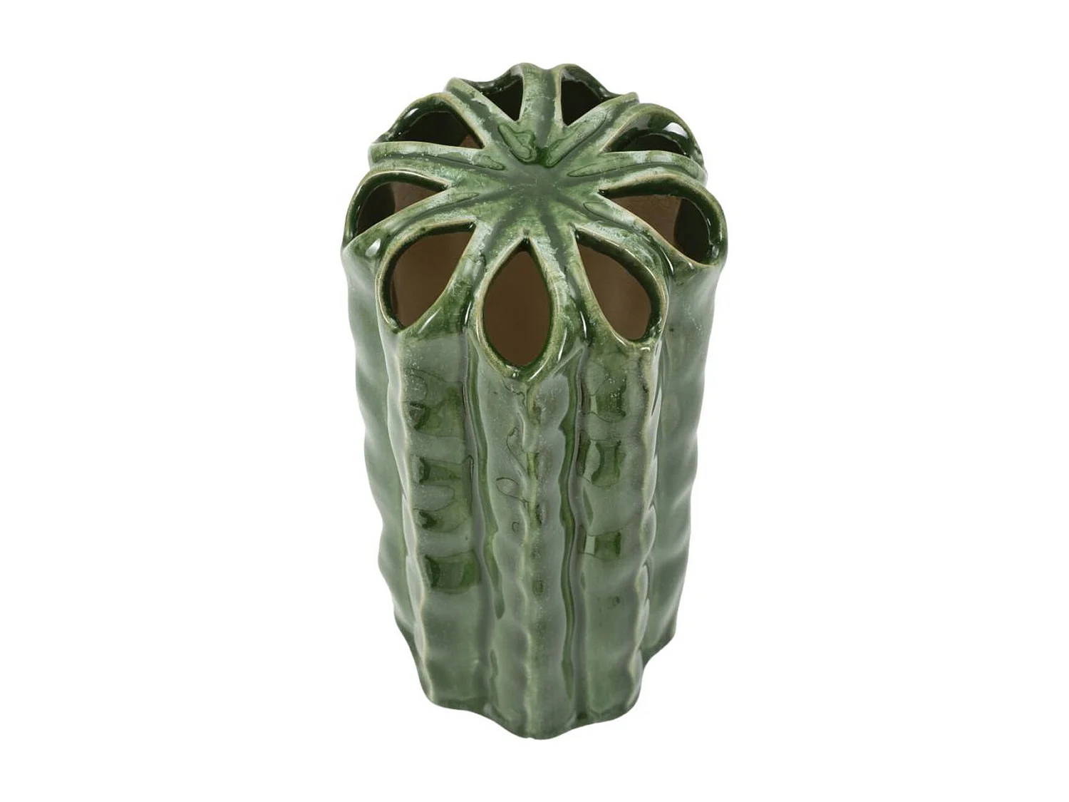 Vase Décoratif Edoardo, Vert, 11,5x11,5x23,5 cm, Seven Design
