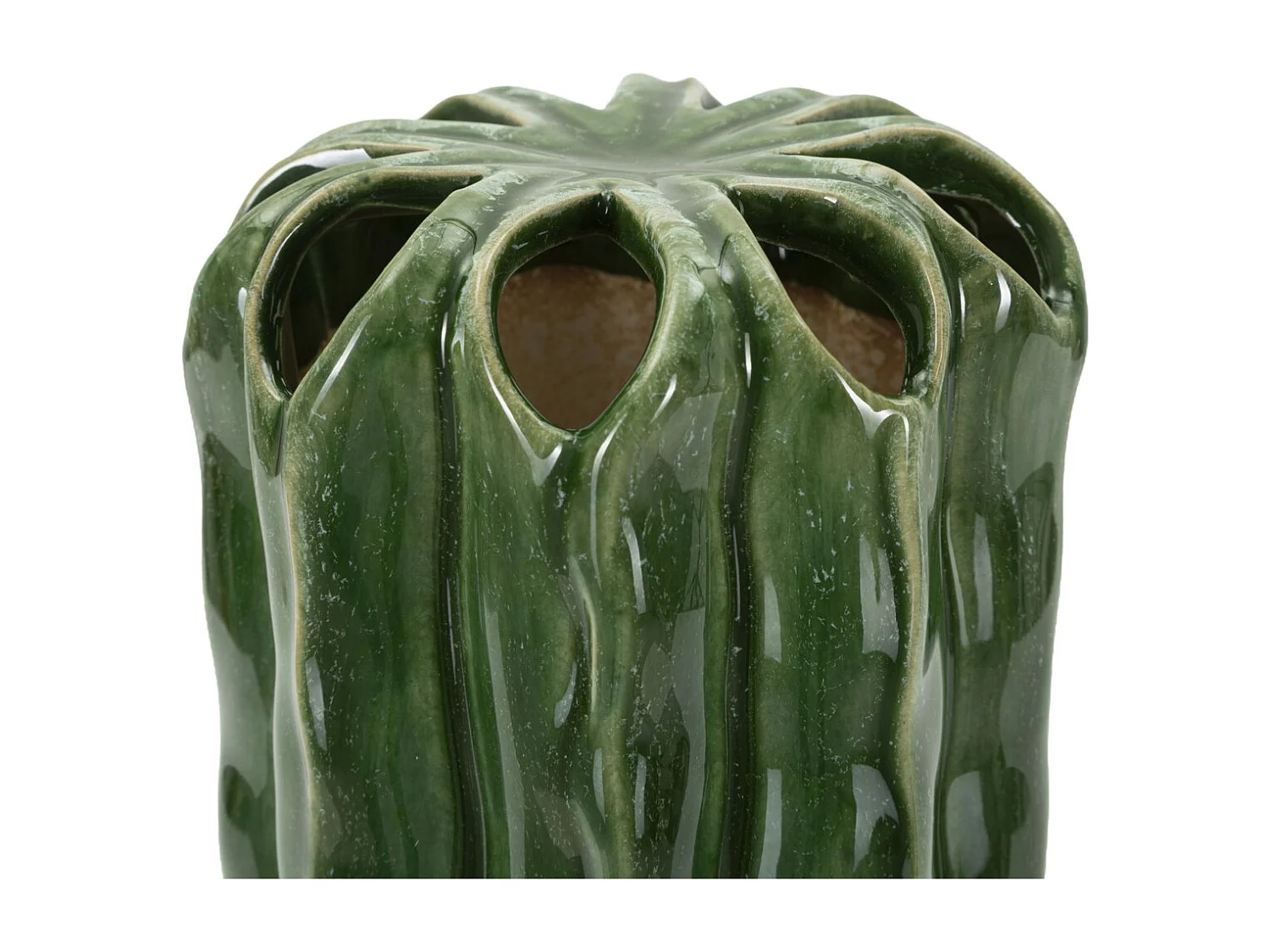 Vase Décoratif Edoardo, Vert, 11,5x11,5x23,5 cm, Seven Design