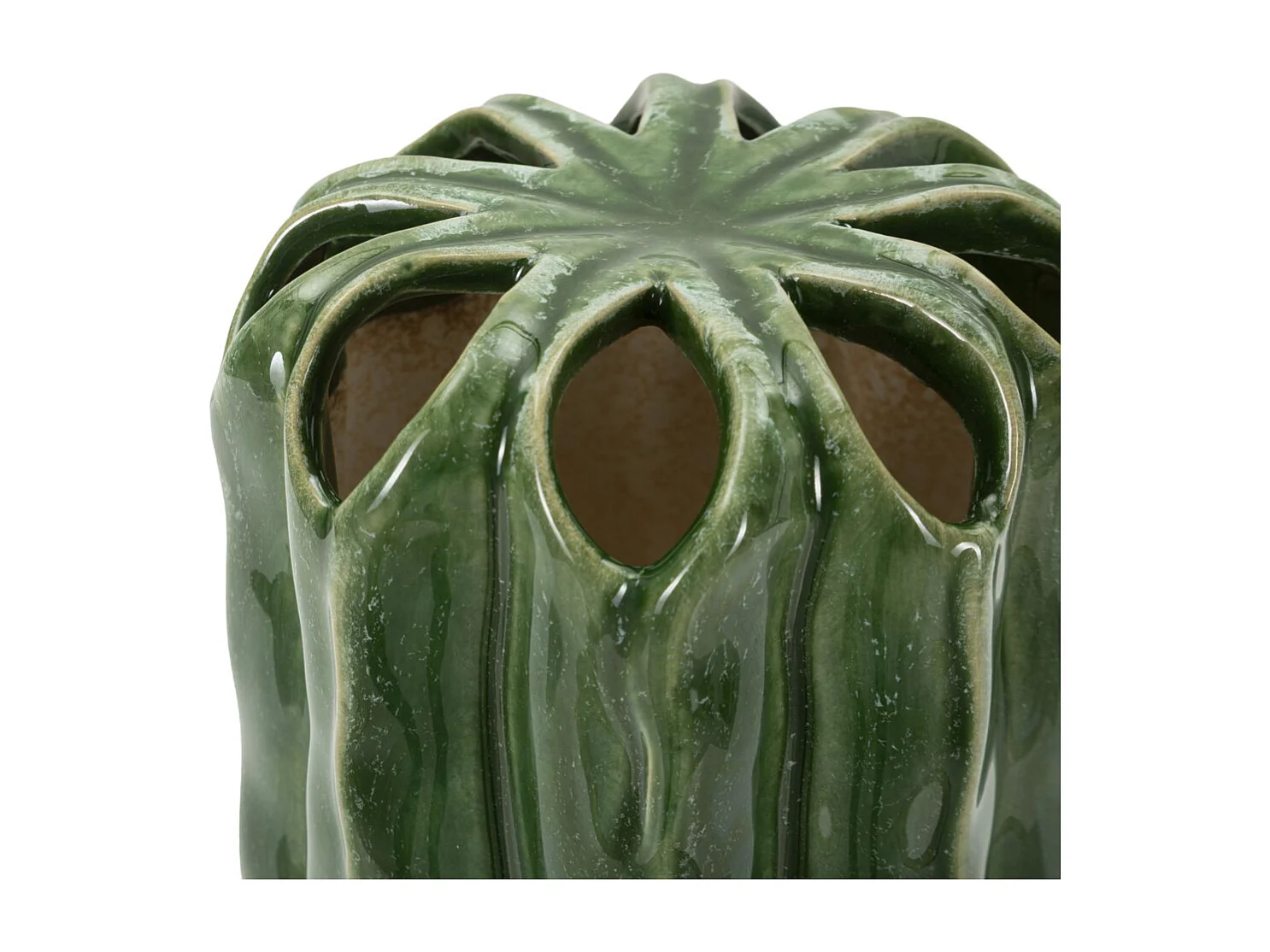 Vase Décoratif Edoardo, Vert, 11,5x11,5x23,5 cm, Seven Design