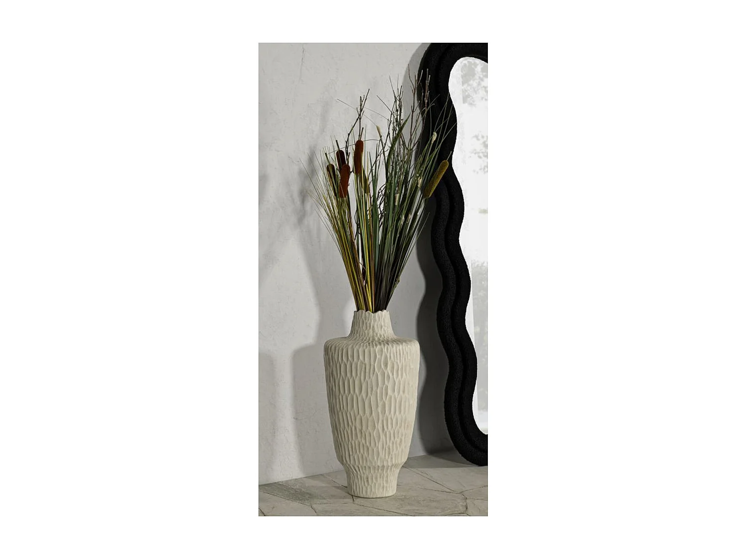 Wazon Dekoracyjny MF819, Beżowy, 29,5x29,5x57 cm, Seven Design