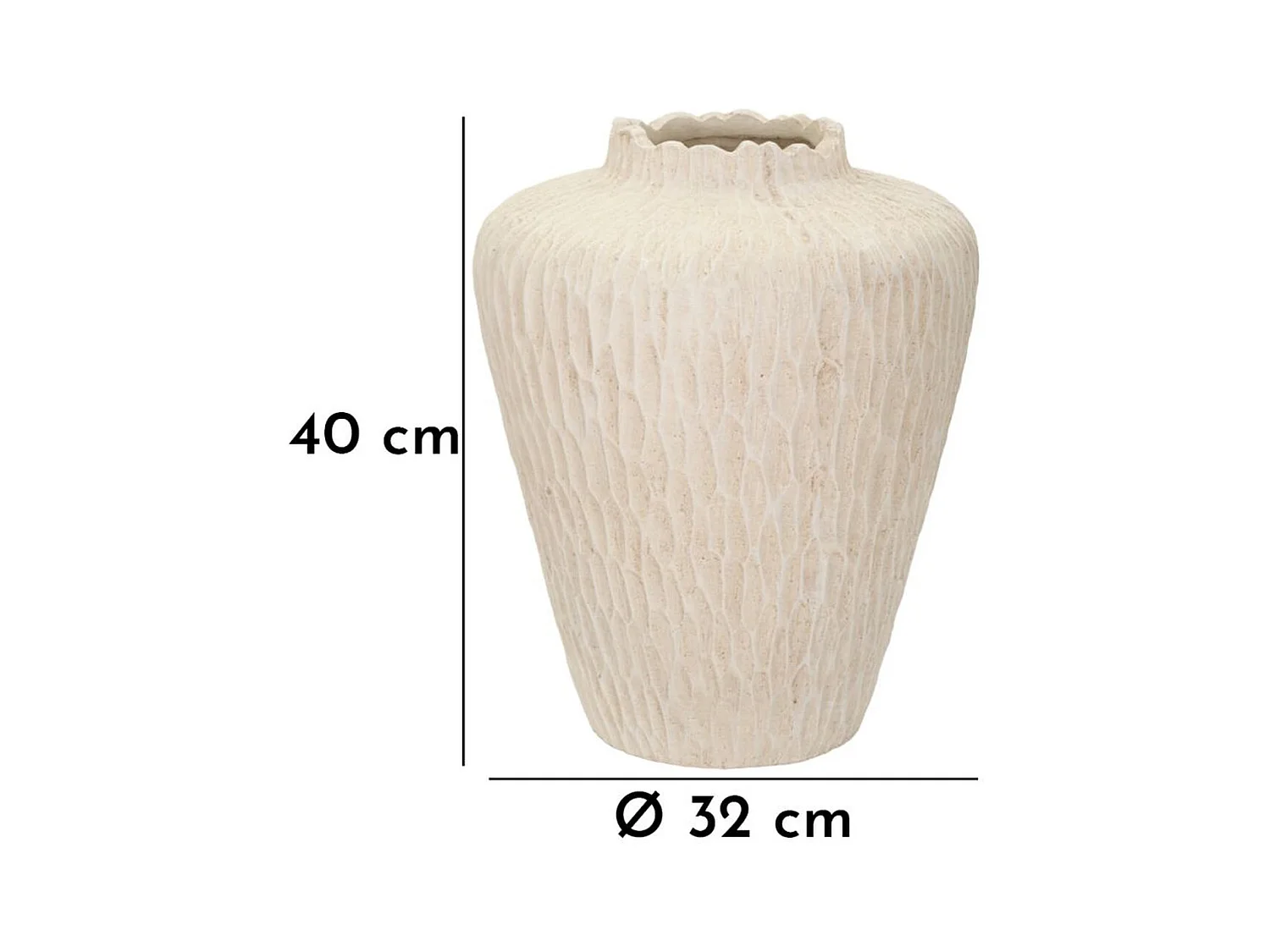 Vase Décoratif MF823, Beige, 32x32x40 cm, Seven Design