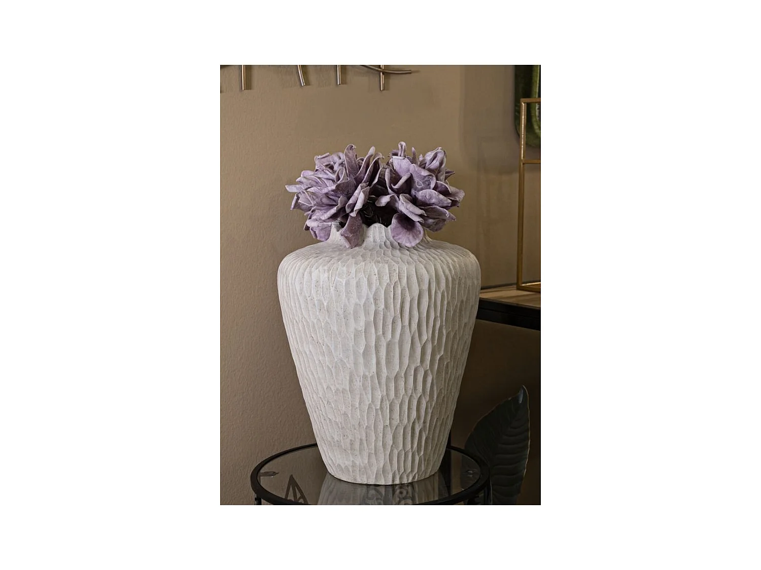 Vase Décoratif MF823, Beige, 32x32x40 cm, Epikasa