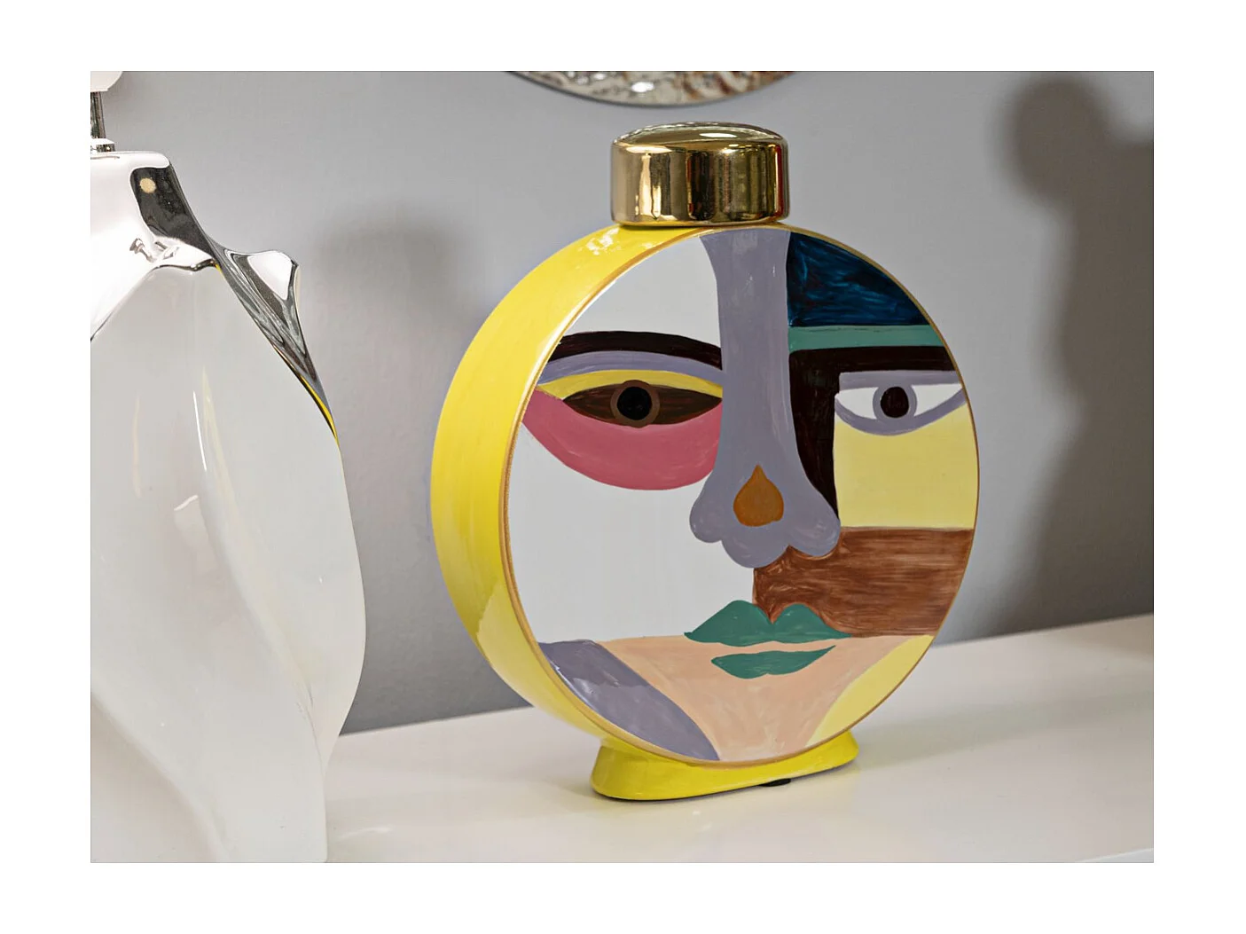 Vase Décoratif MF846, Multicouleur, 23x9x28 cm, Seven Design