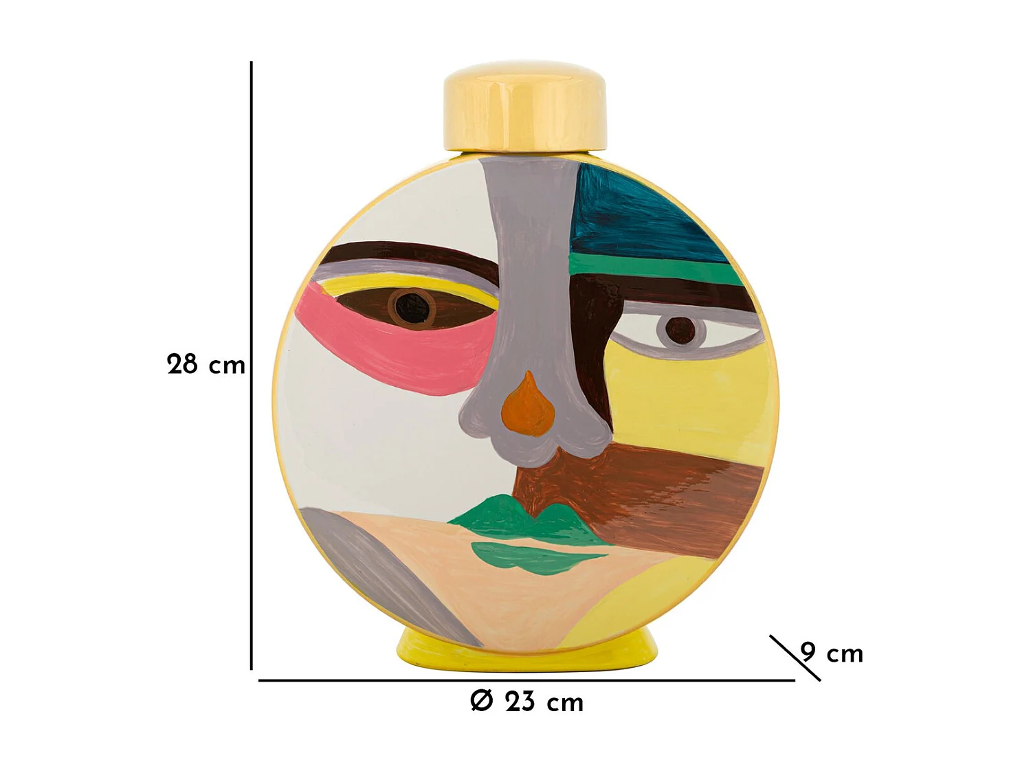 Vase Décoratif MF846, Multicouleur, 23x9x28 cm, Seven Design