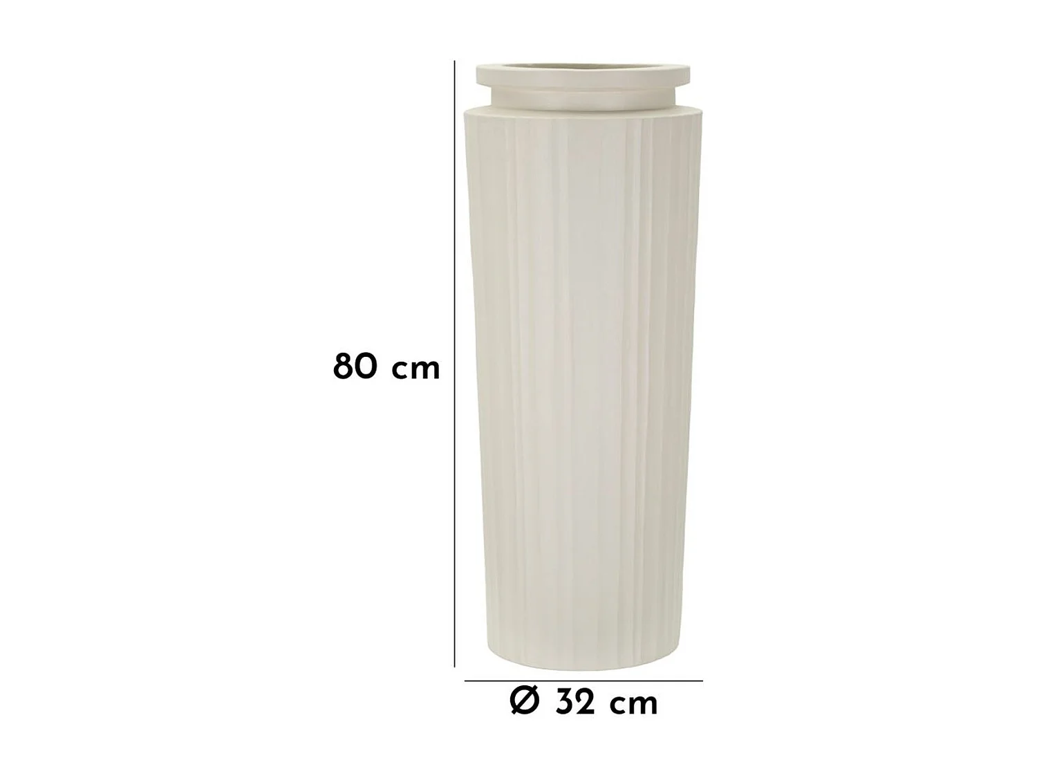 Vase Décoratif MF808, Beige, 32x32x80 cm, Seven Design
