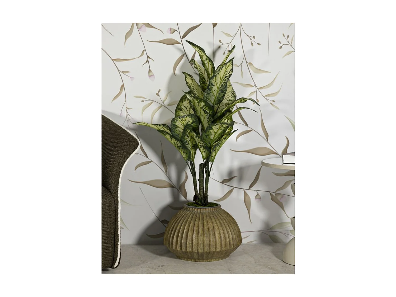 Vase Décoratif MF821, Vert, 40x40x26,5 cm, Seven Design