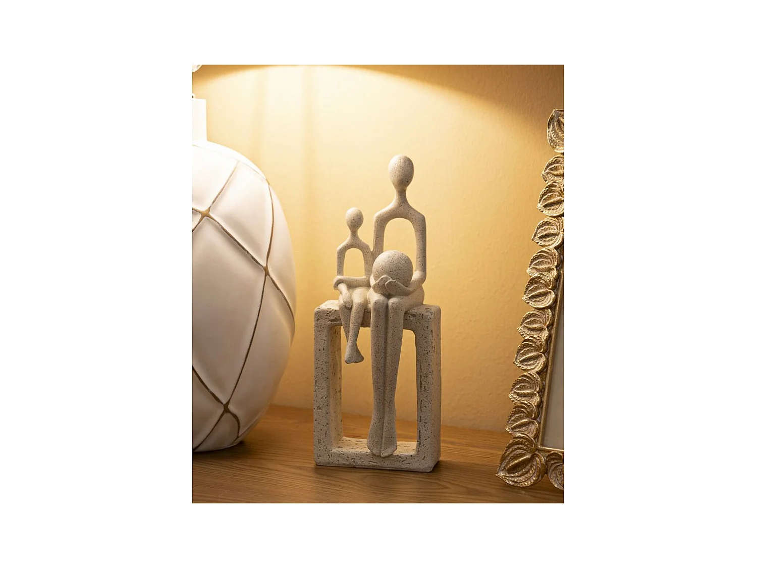 Sculpture Personnes 2, Beige, 10x7,5x26 cm, Seven Design