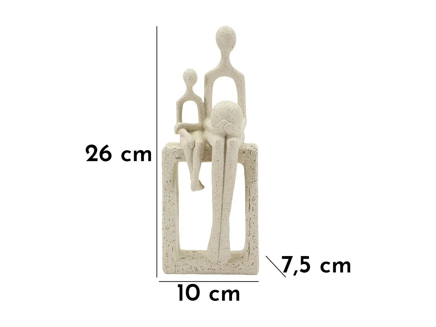 Sculpture Personnes 2, Beige, 10x7,5x26 cm, Seven Design