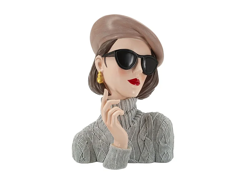 Escultura Mulher, Multicolorido, 18,5x14x26 cm, Epikasa