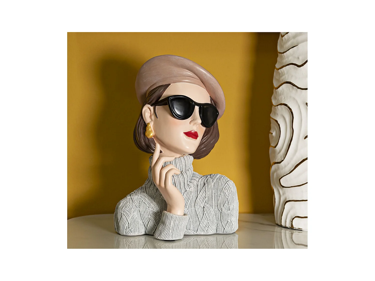 Sculpture Femme, Multicouleur, 18,5x14x26 cm, Seven Design