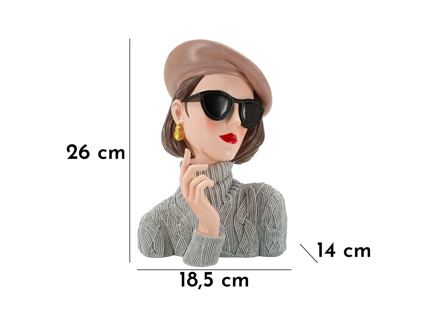 Sculpture Femme, Multicouleur, 18,5x14x26 cm, Seven Design