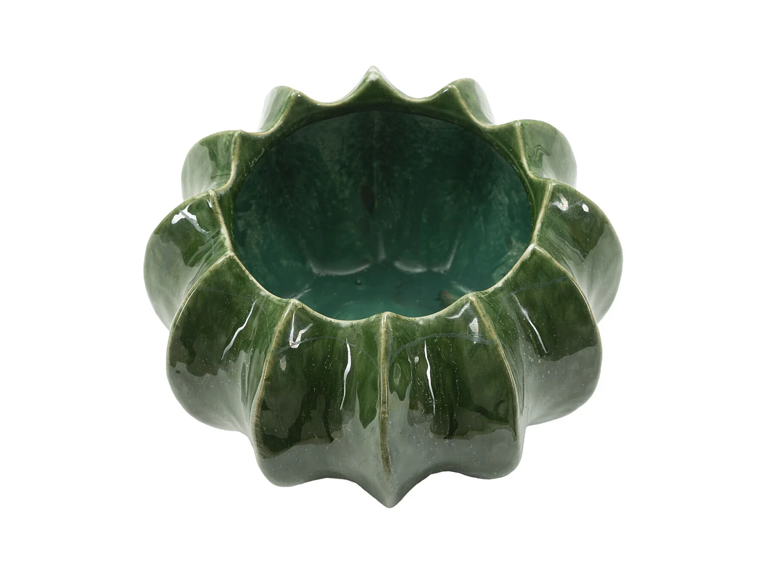 Vase Décoratif MF849, Vert, 22x22x13,5 cm, Seven Design
