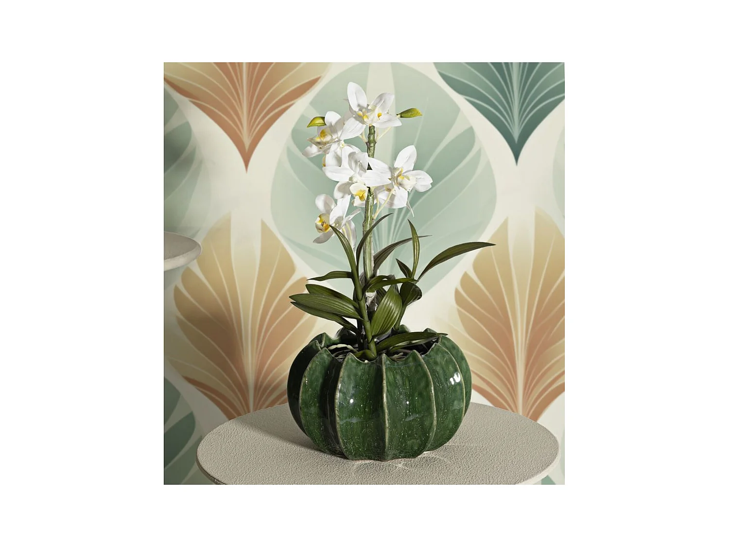 Vase Décoratif MF849, Vert, 22x22x13,5 cm, Seven Design