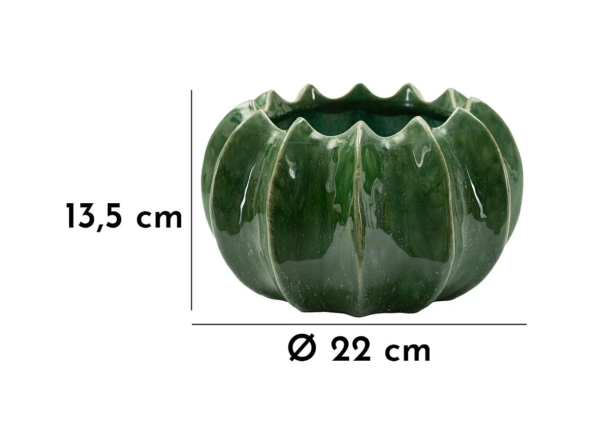Vase Décoratif MF849, Vert, 22x22x13,5 cm, Seven Design