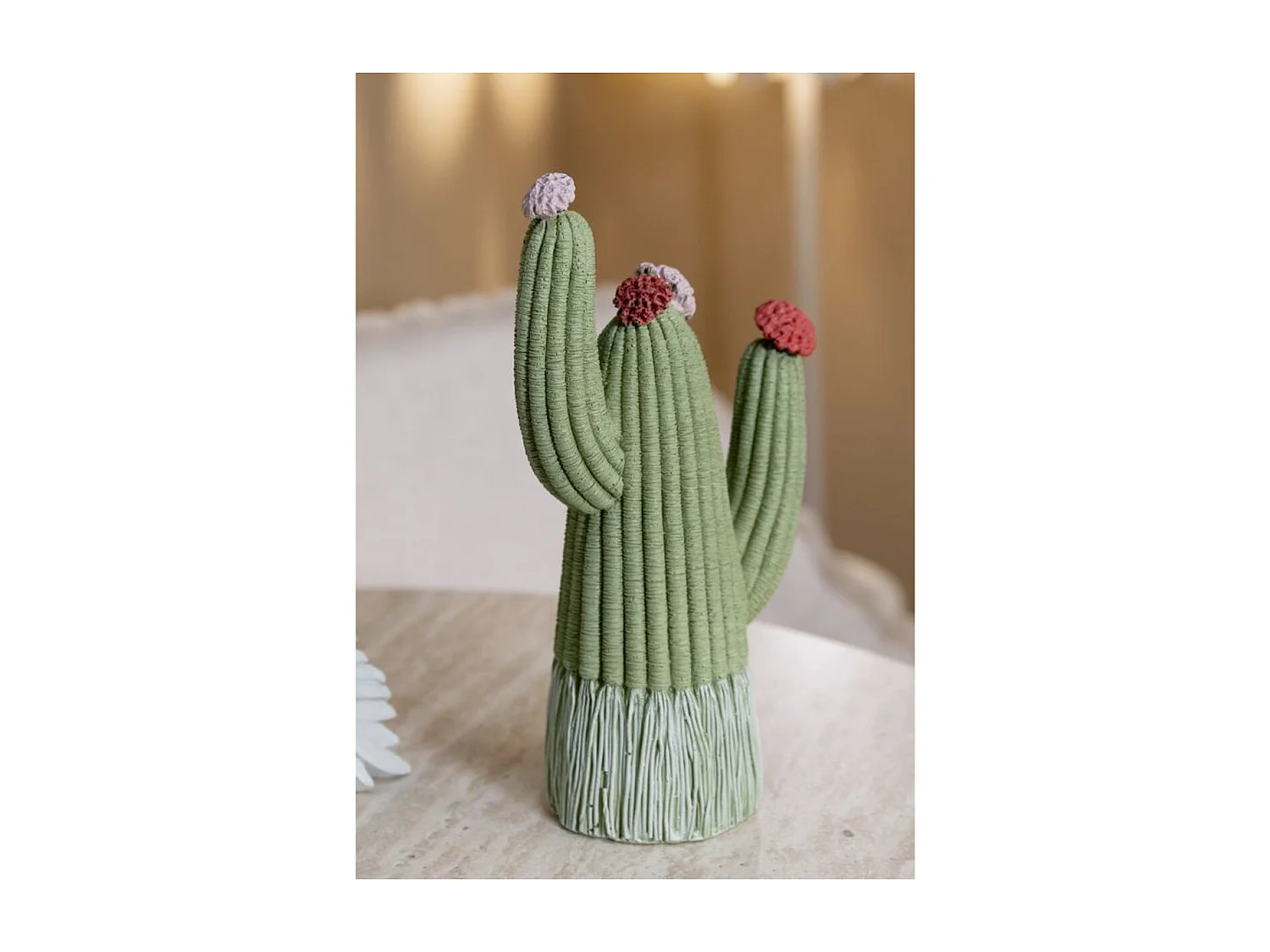 Sculpture Cactus 2, Multicouleur, 10,5x6,5x20,5 cm, Seven Design