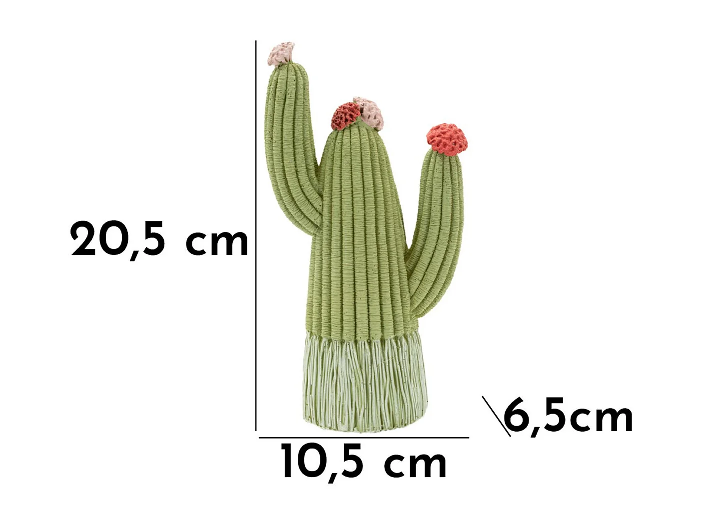 Sculpture Cactus 2, Multicouleur, 10,5x6,5x20,5 cm, Seven Design