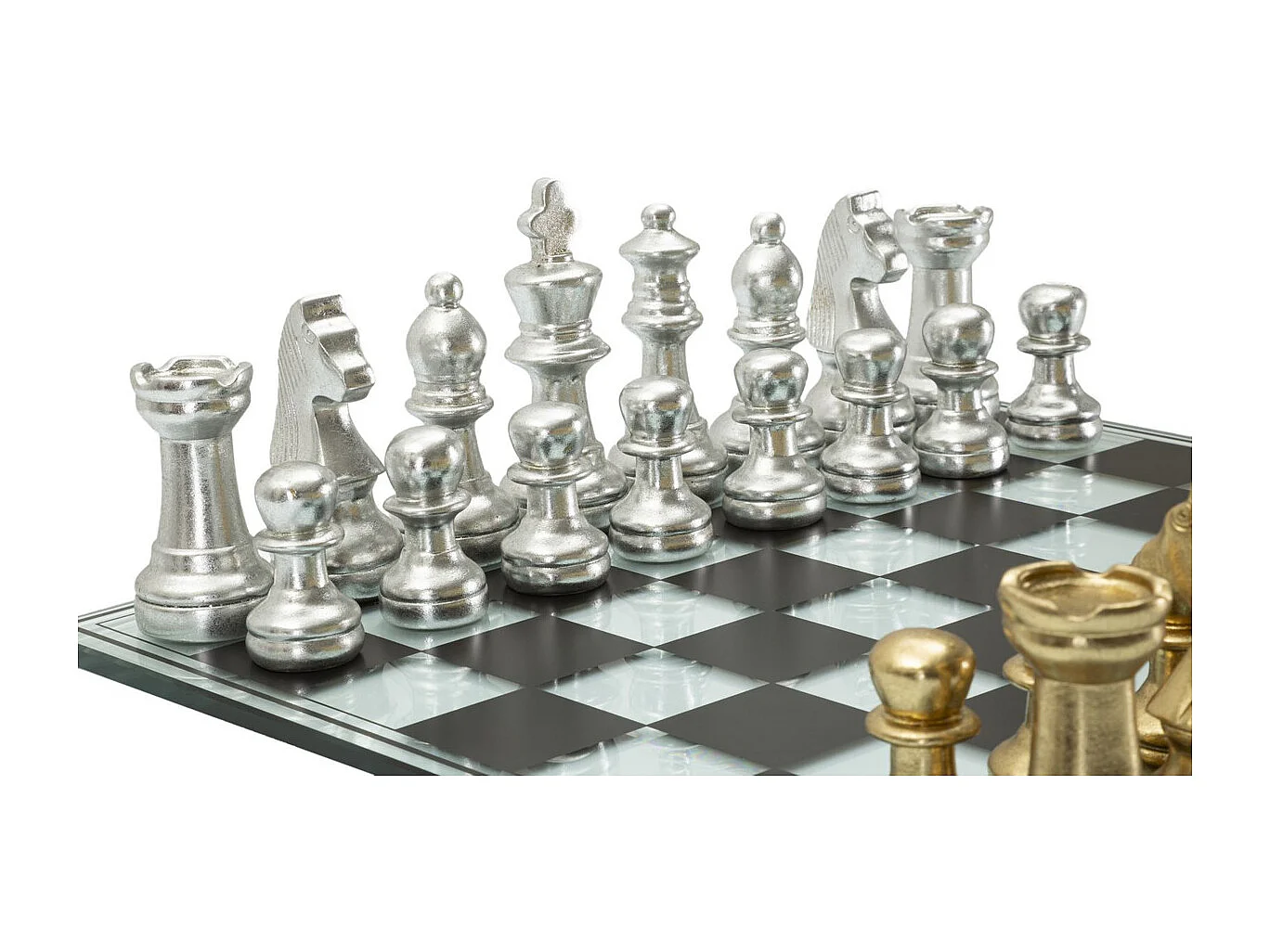 Beeldhouwwerk Schaakbord 1, Veelkleurig, 50,5x50,5x14 cm, Seven Design