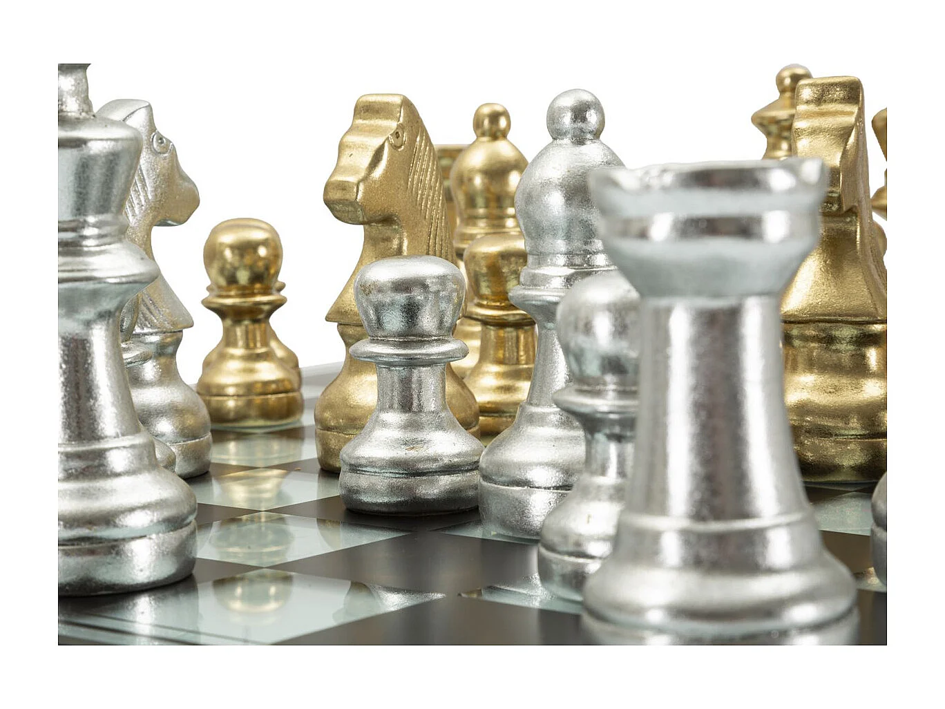 Beeldhouwwerk Schaakbord 1, Veelkleurig, 50,5x50,5x14 cm, Seven Design