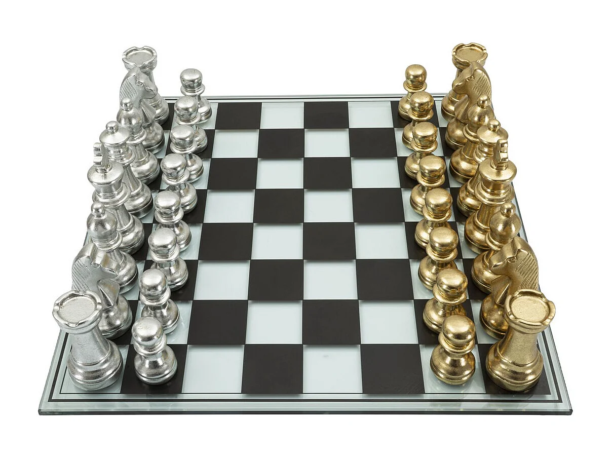 Beeldhouwwerk Schaakbord 1, Veelkleurig, 50,5x50,5x14 cm, Seven Design