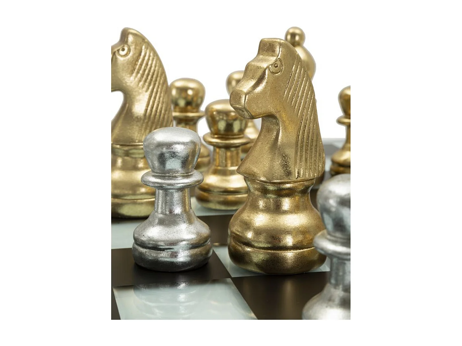 Beeldhouwwerk Schaakbord 1, Veelkleurig, 50,5x50,5x14 cm, Seven Design